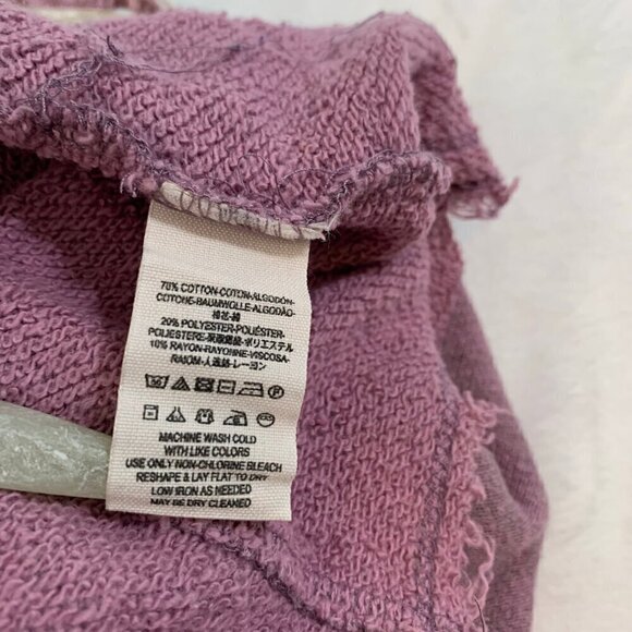 Free People dusty lilac open lace detail long sleeve crop length oversized shirt - Picture 7 of 9